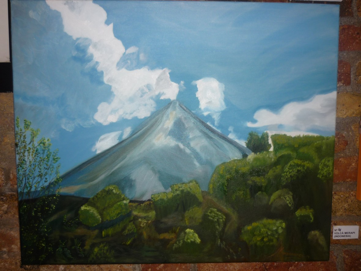 Cuadro de Pepita Manzanares del Volcán Sinabung en Indonesia