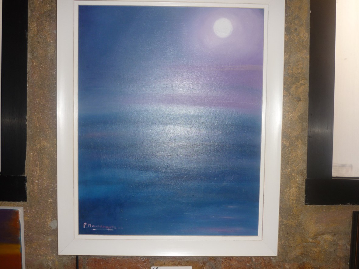 Cuadro de Pepita Manzanares de la Luna llena en el mar