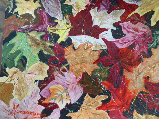 Pintura de les fulles seques a la tardor